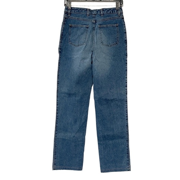 St. John‎ Sport Marie Gray Blue Jean Rhinestone High Rise Straight Leg Mom Jean - Picture 2 of 11